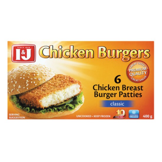I&J CHICKEN BURGER 400GR I&J CHICKEN BURGER 400GR