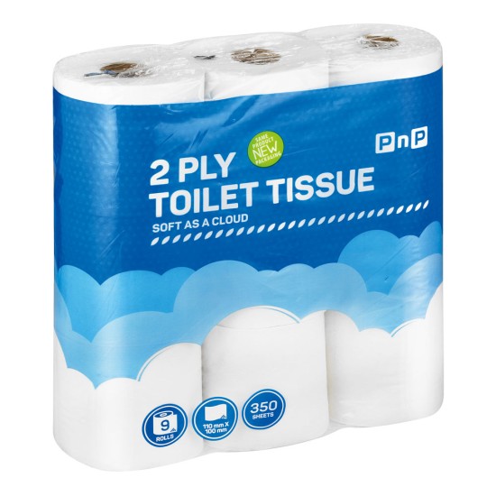 PNP TOILET TISSUE WHITE 2PLY 9EA